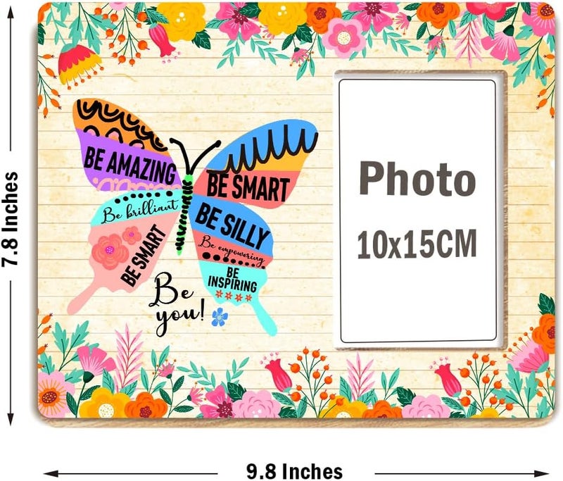 OTINGQD Inspirational Gifts Picture Frames,Motivational Gift for Girls Friends Sister,Encouragement Gifts for Women,Be Amazing Be Smart Be You Photo Frame - Image 3